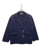 TORRAZZO DONNAトラッゾドンナ）の古着「ミラノリブ ポリエステルニットジャケット」｜ネイビー
