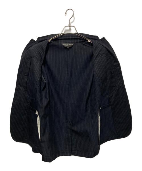 COMME des GARCONS HOMME PLUS（コムデギャルソンオムプリュス）COMME des GARCONS HOMME PLUS (コムデギャルソンオムプリュス) ストライプジャケット ブラック サイズ:Sの古着・服飾アイテム