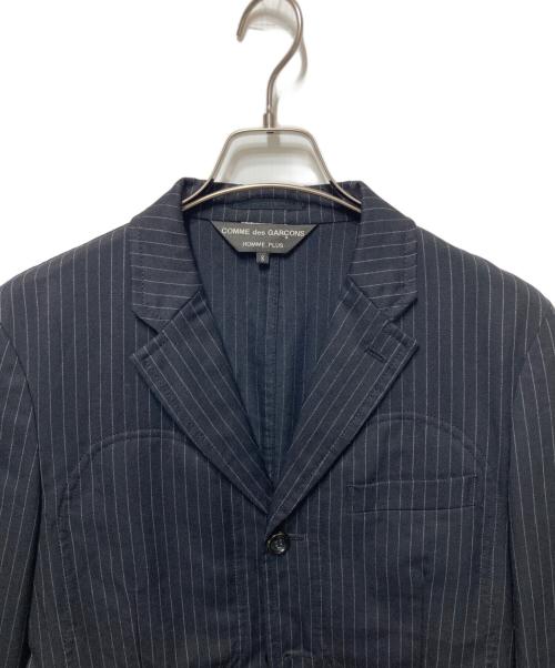 COMME des GARCONS HOMME PLUS（コムデギャルソンオムプリュス）COMME des GARCONS HOMME PLUS (コムデギャルソンオムプリュス) ストライプジャケット ブラック サイズ:Sの古着・服飾アイテム