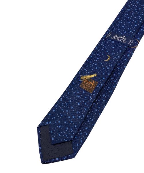 HERMES（エルメス）HERMES (エルメス) ホシ柄シルクネクタイ ネイビー サイズ:-の古着・服飾アイテム