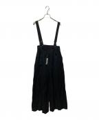 Nobleノーブル）の古着「【洗える】ファジーリネンロングサスペンダー2wayパンツ」｜ブラック