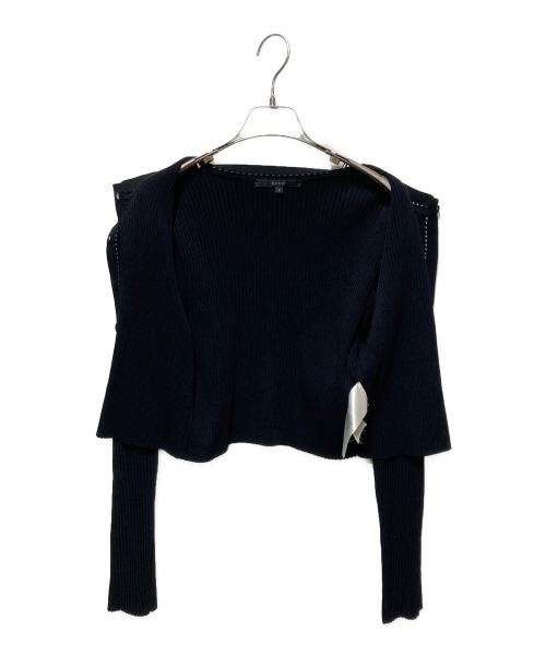 GUCCI（グッチ）GUCCI (グッチ) プリーツニットカーディガン ブラック サイズ:Sの古着・服飾アイテム