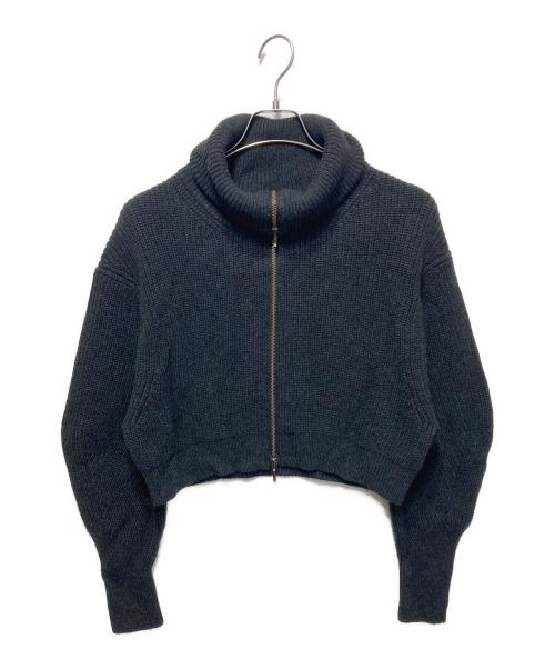 Noble（ノーブル）Noble (ノーブル) 片畦ショートZipカーディガン グレー サイズ:freeの古着・服飾アイテム