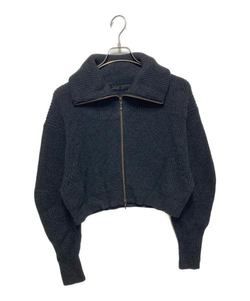 Noble（ノーブル）Noble (ノーブル) 片畦ショートZipカーディガン グレー サイズ:freeの古着・服飾アイテム