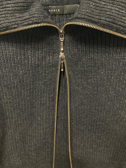 Noble（ノーブル）Noble (ノーブル) 片畦ショートZipカーディガン グレー サイズ:freeの古着・服飾アイテム