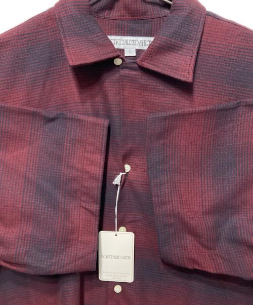 INDIVIDUALIZED SHIRTS（インディビジュアライズドシャツ）INDIVIDUALIZED SHIRTS (インディビジュアライズドシャツ) オンブレショートスリーブシャツ レッド サイズ:Lの古着・服飾アイテム