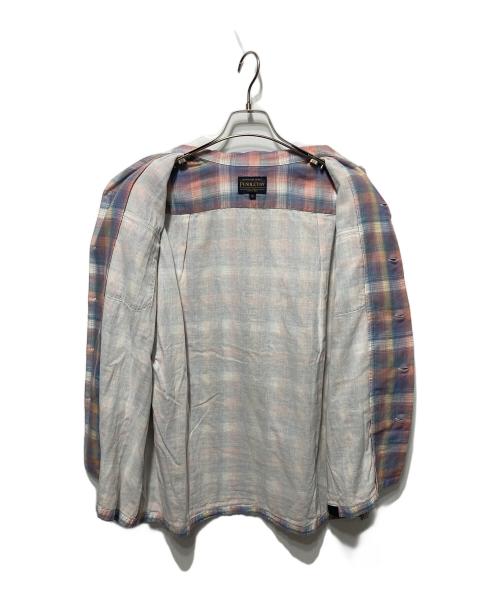 PENDLETON（ペンドルトン）PENDLETON (ペンドルトン) オープンカラーショートスリーブシャツ ピンク×ホワイト サイズ:Ｍの古着・服飾アイテム