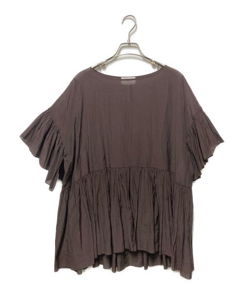 1er Arrondissement（プルミエ アロンディスモン）1er Arrondissement (プルミエ アロンディスモン) ギャザーブラウス ブラウン サイズ:freeの古着・服飾アイテム