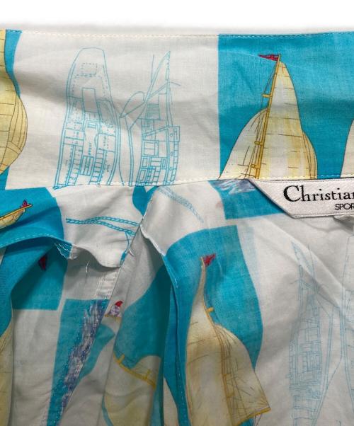 Christian Dior（クリスチャン ディオール）Christian Dior (クリスチャン ディオール) 総柄シャツ ホワイト×ブルー サイズ:Ｍの古着・服飾アイテム
