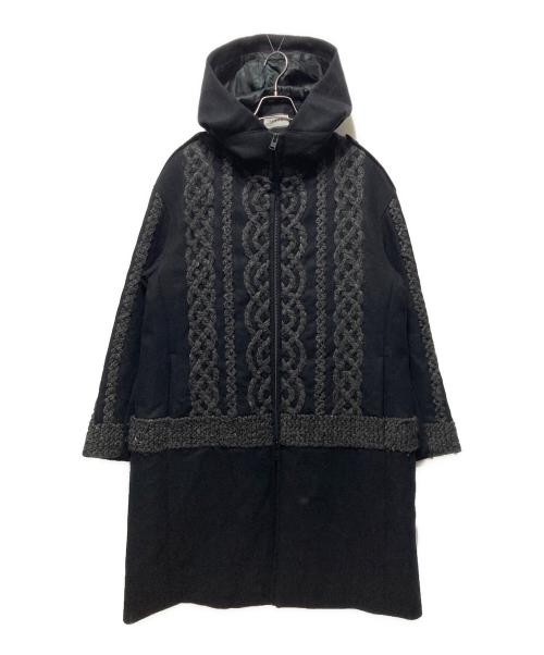 TAAKK（ターク）TAAKK (ターク) ウールカシミヤフーデッドコート ブラック サイズ:2の古着・服飾アイテム