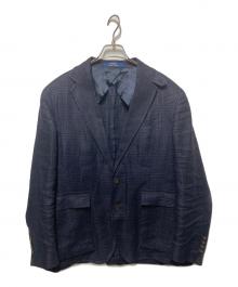 POLO RALPH LAUREN（ポロ・ラルフローレン）の古着「リネングレンチェックジャケット」｜ネイビー