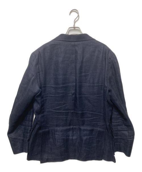 POLO RALPH LAUREN（ポロ・ラルフローレン）POLO RALPH LAUREN (ポロ・ラルフローレン) リネングレンチェックジャケット ネイビー サイズ:40Sの古着・服飾アイテム