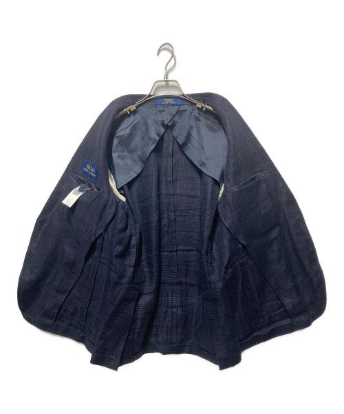 POLO RALPH LAUREN（ポロ・ラルフローレン）POLO RALPH LAUREN (ポロ・ラルフローレン) リネングレンチェックジャケット ネイビー サイズ:40Sの古着・服飾アイテム