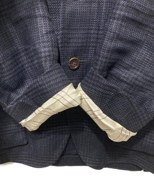 POLO RALPH LAUREN（ポロ・ラルフローレン）POLO RALPH LAUREN (ポロ・ラルフローレン) リネングレンチェックジャケット ネイビー サイズ:40Sの古着・服飾アイテム