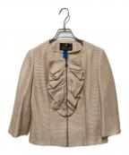 LANVIN COLLECTIONランバンコレクション）の古着「フリルツイードジャケット」｜ベージュ