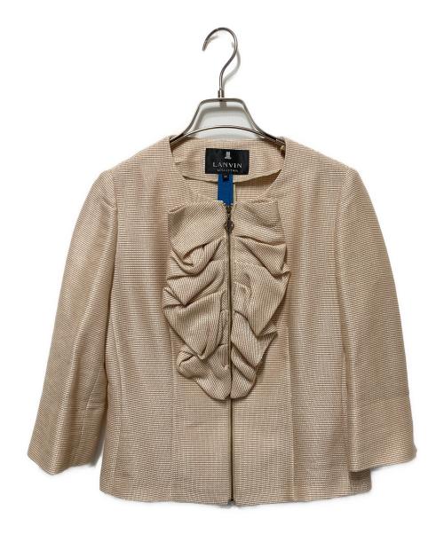 LANVIN COLLECTION（ランバンコレクション）LANVIN COLLECTION (ランバンコレクション) フリルツイードジャケット ベージュ サイズ:36の古着・服飾アイテム