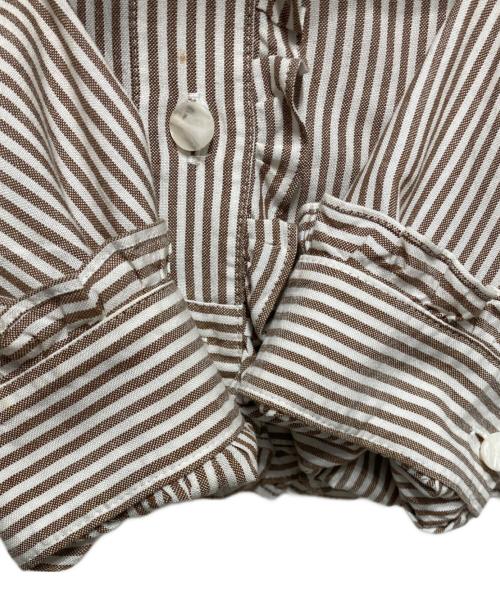 Rene（ルネ）Rene (ルネ) フリルストライプセットアップ ベージュ サイズ:38の古着・服飾アイテム