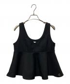 CAPRICIEUX LE'MAGEカプリシューレマージュ）の古着「ペプラムトップス」｜ブラック