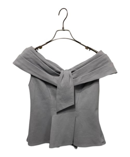 HER LIP TO（ハーリップトゥ）HER LIP TO (ハーリップトゥ) Lily Shawl Peplum Top グレー サイズ:Mの古着・服飾アイテム