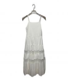 furfur（ファーファー）の古着「プリーツティアードキャミワンピース」｜ホワイト