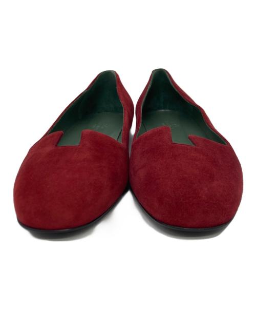 HERMES（エルメス）HERMES (エルメス) ジョイ スウェードパンプス レッド サイズ:37 1/2の古着・服飾アイテム