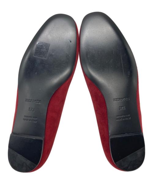 HERMES（エルメス）HERMES (エルメス) ジョイ スウェードパンプス レッド サイズ:37 1/2の古着・服飾アイテム