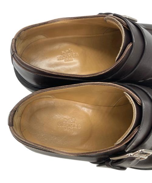 HERMES（エルメス）HERMES (エルメス) モンクストラップーシューズ ブラウン サイズ:40の古着・服飾アイテム