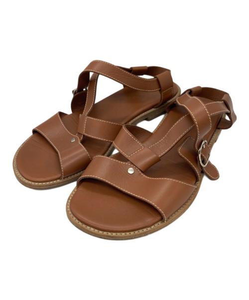 HERMES（エルメス）HERMES (エルメス) グラディエーターサンダル ブラウン サイズ:41 1/2の古着・服飾アイテム