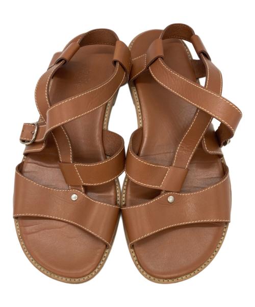 HERMES（エルメス）HERMES (エルメス) グラディエーターサンダル ブラウン サイズ:41 1/2の古着・服飾アイテム