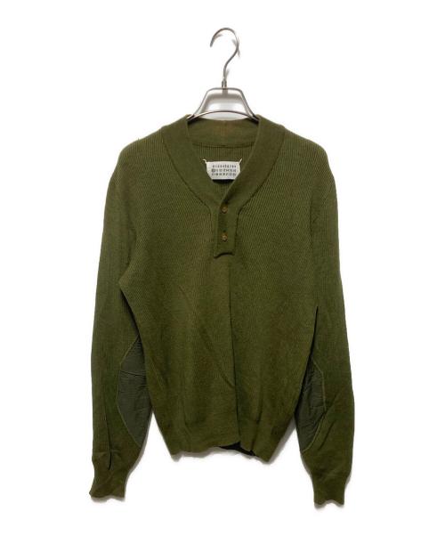 Maison Martin Margiela（メゾンマルタンマルジェラ）Maison Martin Margiela (メゾンマルタンマルジェラ) ヘンリーネックニット カーキ サイズ:Sの古着・服飾アイテム