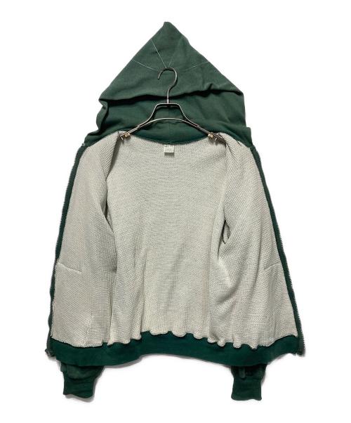 Kmart（ケーマート）Kmart (ケーマート) 裏サーマルジップパーカー グリーン サイズ:Lの古着・服飾アイテム