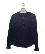 RAF SIMONSラフシモンズ）の古着「ヘンリーネックカットソー」｜ネイビー
