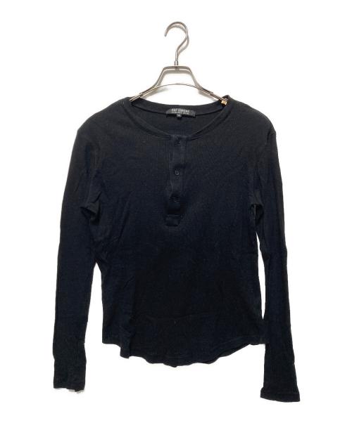 RAF SIMONS（ラフシモンズ）RAF SIMONS (ラフシモンズ) ヘンリーネックカットソー ブラック サイズ:SIZE 46の古着・服飾アイテム