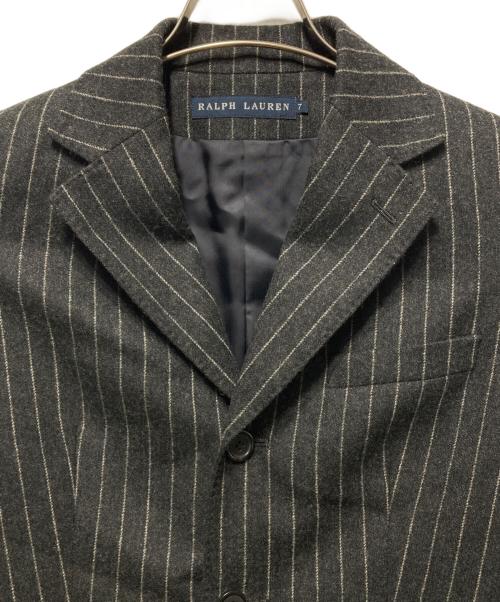 RALPH LAUREN（ラルフローレン）RALPH LAUREN (ラルフローレン) ストライプ3Bジャケット グレー サイズ:7の古着・服飾アイテム