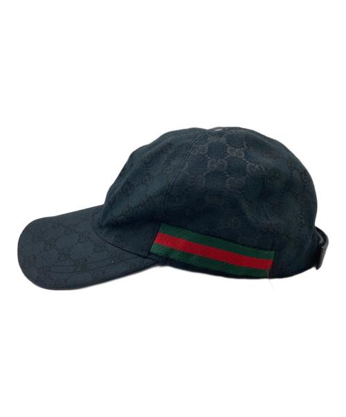 GUCCI（グッチ）GUCCI (グッチ) GGキャンバスベースボールキャップ ブラック サイズ:Ｌの古着・服飾アイテム