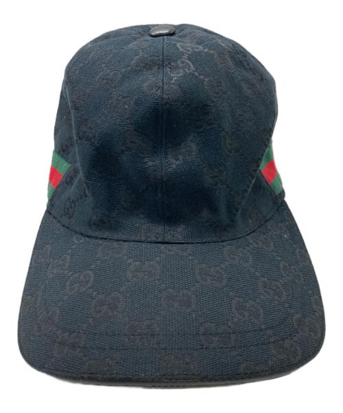 GUCCI（グッチ）GUCCI (グッチ) GGキャンバスベースボールキャップ ブラック サイズ:Ｌの古着・服飾アイテム