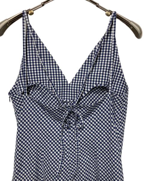SAYAKA DAVIS（サヤカ デイヴィス）SAYAKA DAVIS (サヤカ デイヴィス) ギンガムチェックマーメイドワンピース ホワイト×ネイビー サイズ:2の古着・服飾アイテム