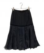 LOUIS VUITTONルイ ヴィトン）の古着「シルクレーヨンスカート」｜ブラック