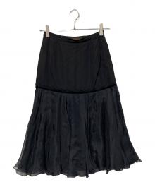 LOUIS VUITTON（ルイ ヴィトン）の古着「シルクレーヨンスカート」｜ブラック