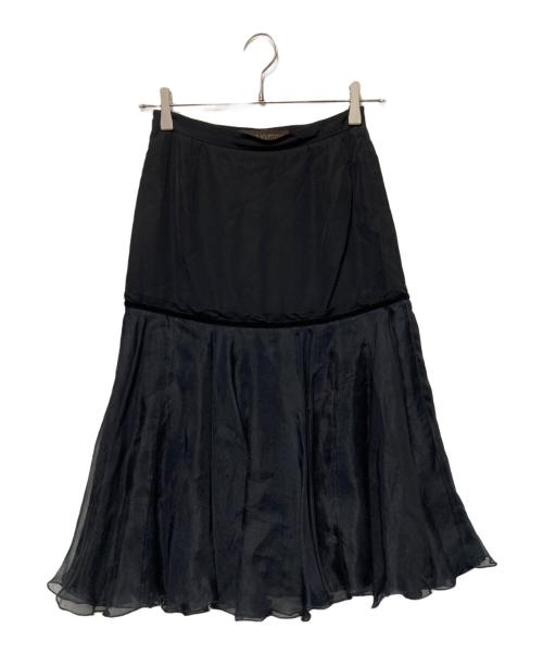 LOUIS VUITTON（ルイ ヴィトン）LOUIS VUITTON (ルイ ヴィトン) シルクレーヨンスカート ブラック サイズ:36の古着・服飾アイテム