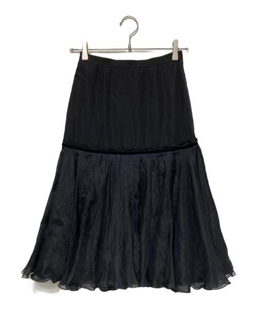 LOUIS VUITTON（ルイ ヴィトン）LOUIS VUITTON (ルイ ヴィトン) シルクレーヨンスカート ブラック サイズ:36の古着・服飾アイテム