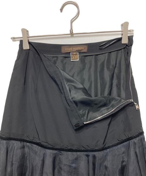LOUIS VUITTON（ルイ ヴィトン）LOUIS VUITTON (ルイ ヴィトン) シルクレーヨンスカート ブラック サイズ:36の古着・服飾アイテム