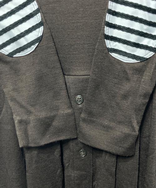 BORDERS at BALCONY（ボーダーズアットバルコニー）BORDERS at BALCONY (ボーダーズアットバルコニー) エルボーパッチニットワンピース ブラウン サイズ:36の古着・服飾アイテム