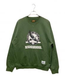 NEIGHBORHOOD×Eddie Bauer（ネイバーフッド×エディーバウアー）の古着「WASHED SWEAT SHIRT LS」｜グリーン