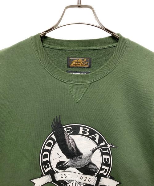 NEIGHBORHOOD（ネイバーフッド）NEIGHBORHOOD (ネイバーフッド) Eddie Bauer (エディーバウアー) WASHED SWEAT SHIRT LS グリーン サイズ:Ｌの古着・服飾アイテム