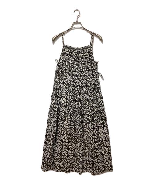 sara mallika（サラマリカ）sara mallika (サラマリカ) Cotton Lurex Ripple Print Cami Dress ブラック×ホワイト サイズ:Freeの古着・服飾アイテム