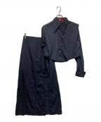 led.tokyoレッドトーキョー）の古着「タックショルダーシャツセットアップ」｜ネイビー