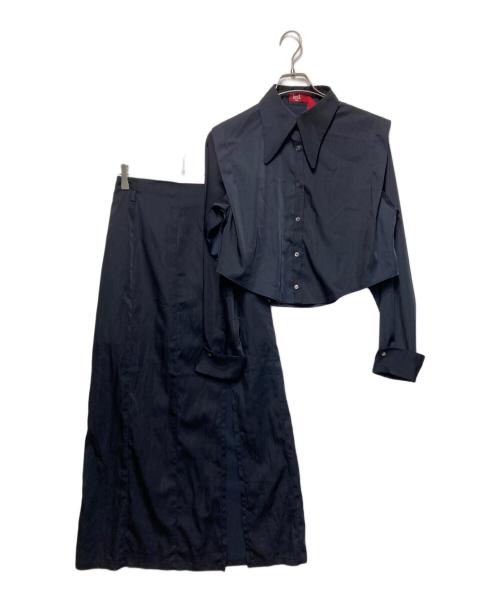 led.tokyo（レッドトーキョー）led.tokyo (レッドトーキョー) タックショルダーシャツセットアップ ネイビー サイズ:38の古着・服飾アイテム