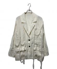 Andequal（アンドコール）の古着「tulle pattern sheer jacket」｜ホワイト