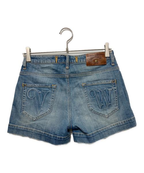 Vivienne Westwood ANGLOMANIA（ヴィヴィアンウエストウッドアングロマニア）Vivienne Westwood ANGLOMANIA (ヴィヴィアンウエストウッドアングロマニア) デニムショートパンツ インディゴ サイズ:26の古着・服飾アイテム
